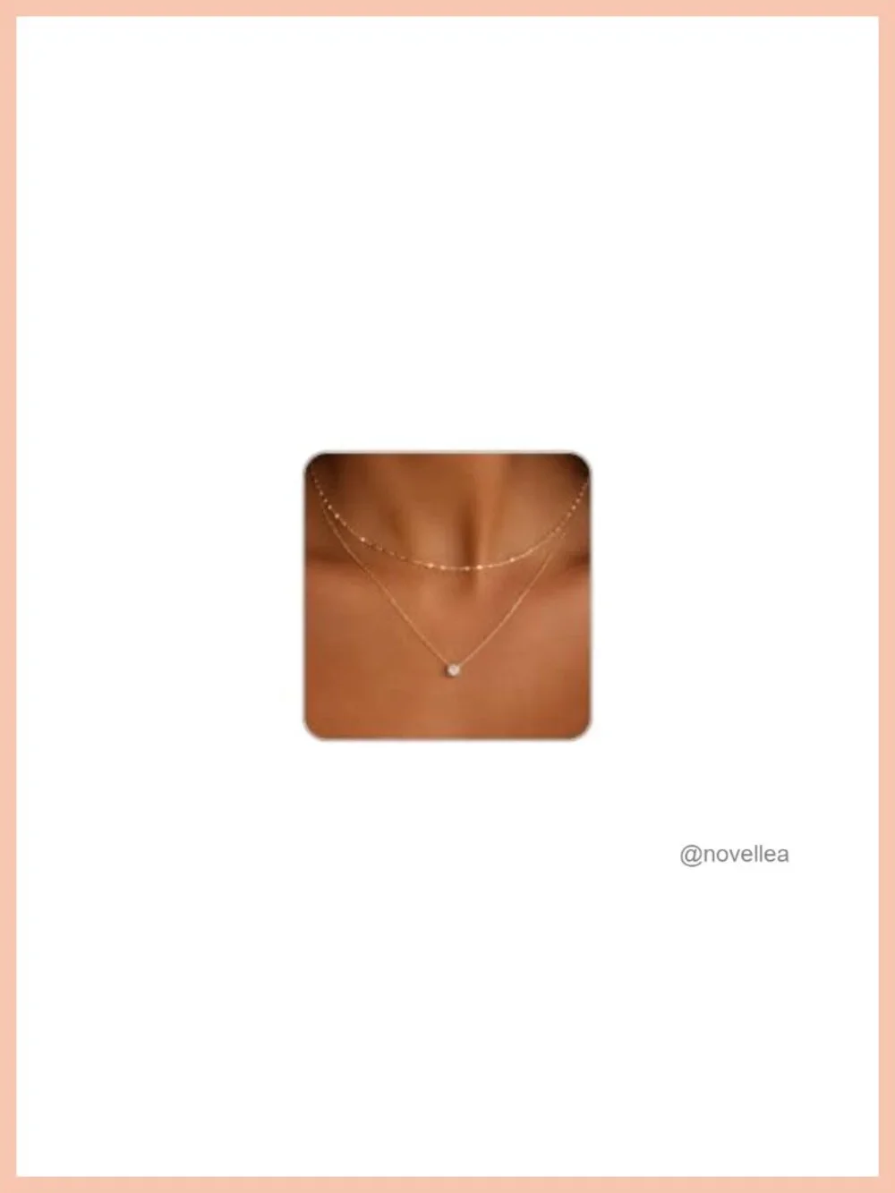 Layered Necklace Set for Women - Cubic Zirconia Pendant 14K Gold Silver Plated